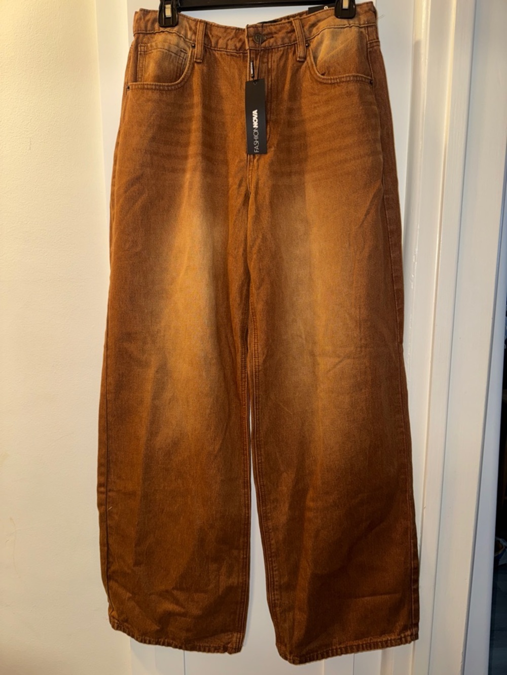 Wide-Leg Brown Corduroy Pants